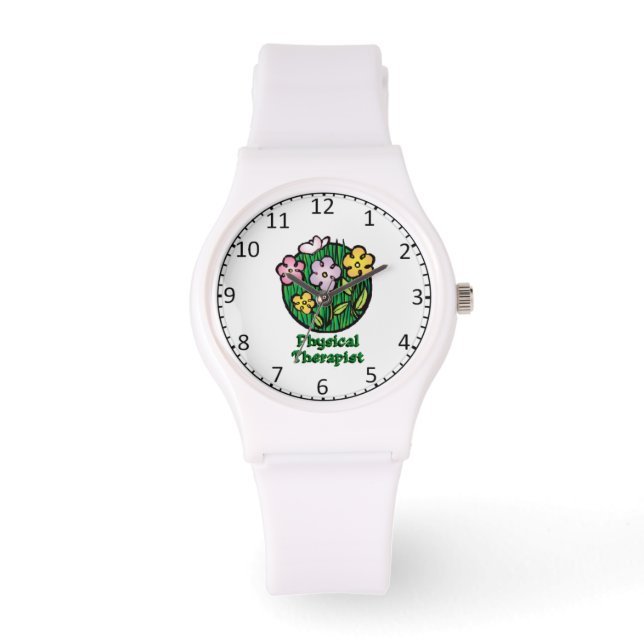 Physical Therapist Blooms Wrist Watch (Front)