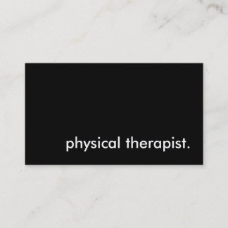 physical therapist. business card