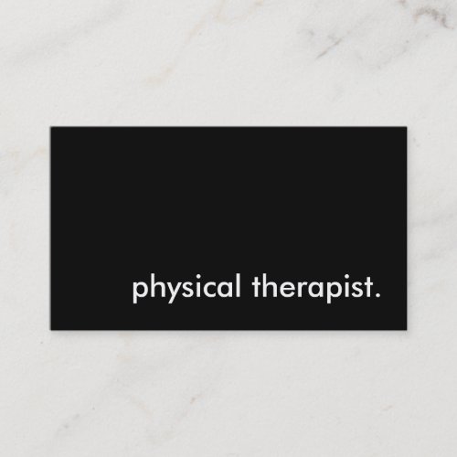 physical therapist business card
