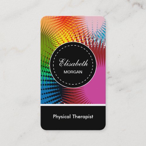 Physical Therapist_ Colorful Abstract Pattern Business Card