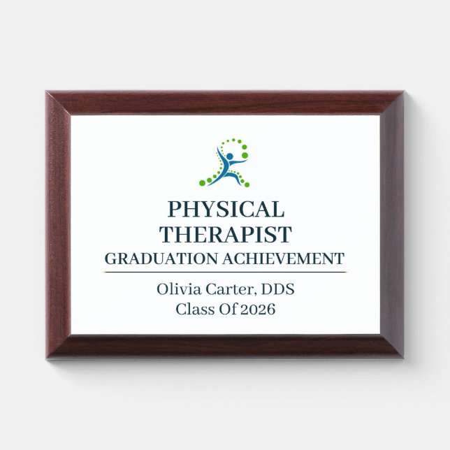 Physical Therapist Custom Name Since Year Award Plaque (Horizontal)
