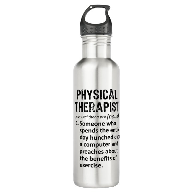 Physical Therapist Definition Stainless Steel Water Bottle (Front)