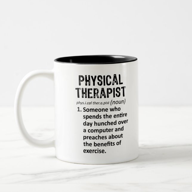Physical Therapist Definition Two-Tone Coffee Mug (Left)