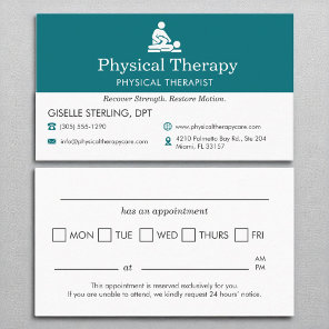 Physical Therapist Doctor Office Appointment  Business Card