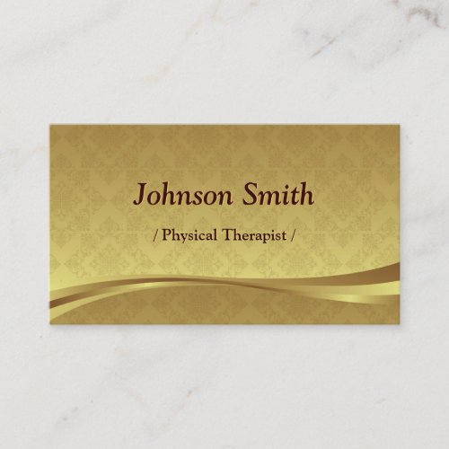 Physical Therapist _ Elegant Gold Damask Business Card