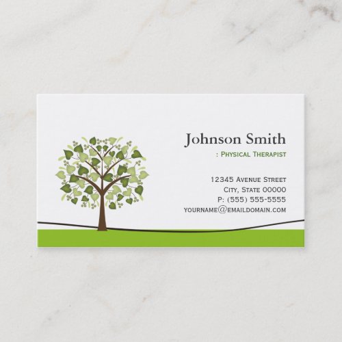 Physical Therapist _ Elegant Wish Tree Business Card