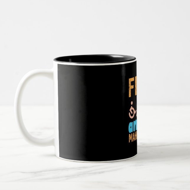 Physical Therapist-Fixing Pains and Making Gains  Two-Tone Coffee Mug (Left)