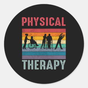 Physical Therapist Gift Retro Physical Therapy Classic Round Sticker