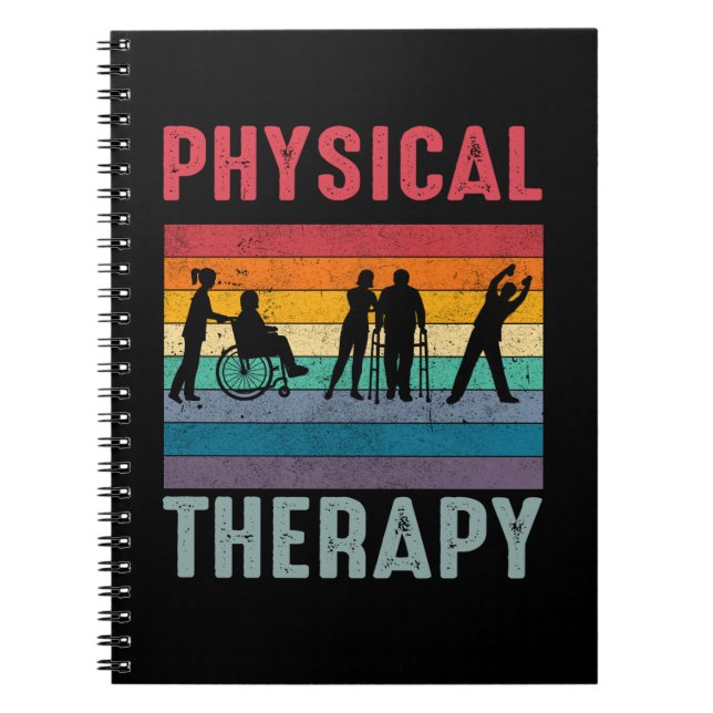 Physical Therapist Gift Retro Physical Therapy Notebook (Front)