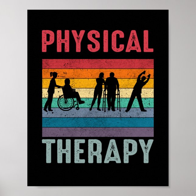 Physical Therapist Gift Retro Physical Therapy Poster (Front)