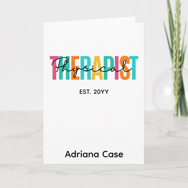 Physical Therapist Graduation  Card (Front)
