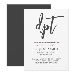 Physical Therapist Graduation Party Simple  Announcement