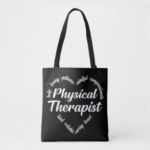 Physical Therapist Heart Word Cloud Tote Bag