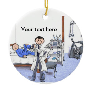 Physical Therapist, Male - Black Hair Ceramic Ornament