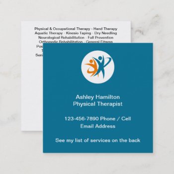 Physical Therapist Medical Business Cards by Luckyturtle at Zazzle