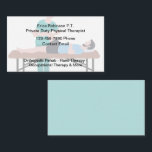 Physical Therapist Medical Rehab Business Cards<br><div class="desc">Medical rehab physical therapy business cards created for an independent P.T. or  Physical Therapist designed with a graphic of a Physical Therapy professional working with a client.</div>
