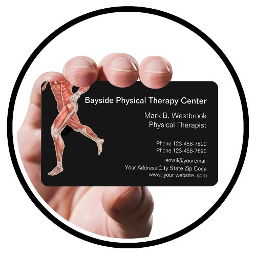 Physical Therapist Modern Muscles Graphic Business Card