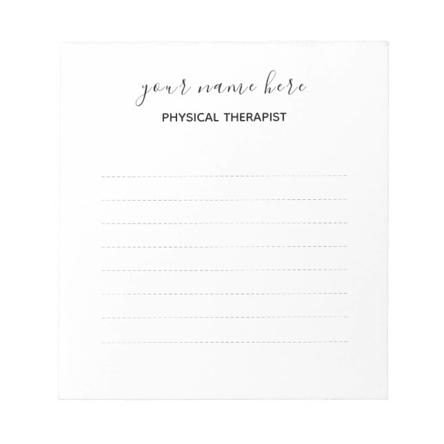 Physical Therapist Notepad - Small (Front)