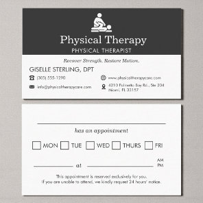 Physical Therapist Office Appointment Card