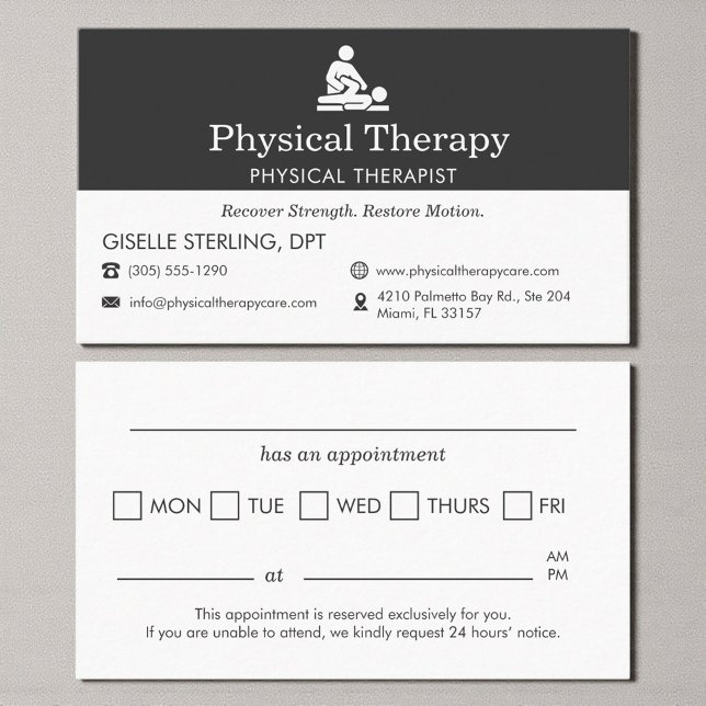 Physical Therapist Office Appointment Card (Creator Uploaded)