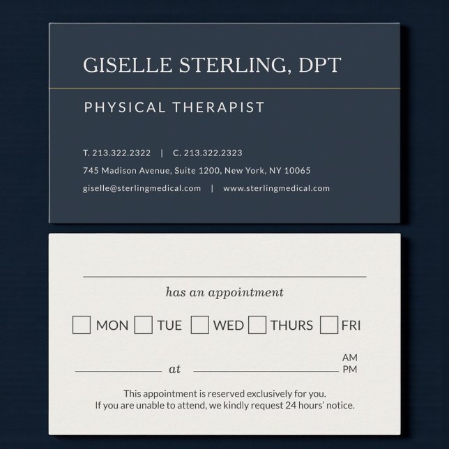 Physical Therapist Office Appointment Reminder Business Card (Creator Uploaded)