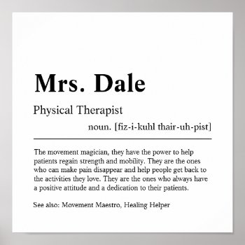 Physical Therapist Personalized Gift Poster by _PixMe_ at Zazzle