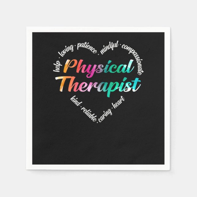 Physical Therapist Physical Therapist Heart Word C Napkins (Front)