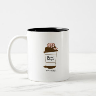 Physical Therapist Powered By Coffee Two-Tone Coffee Mug