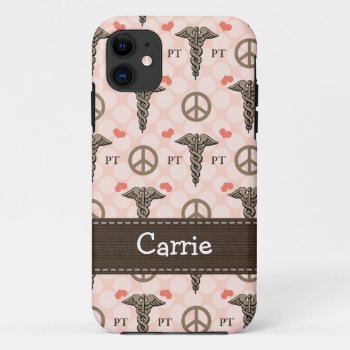 Physical Therapist Pt Caduceus Iphone 11 Case by cutecases at Zazzle