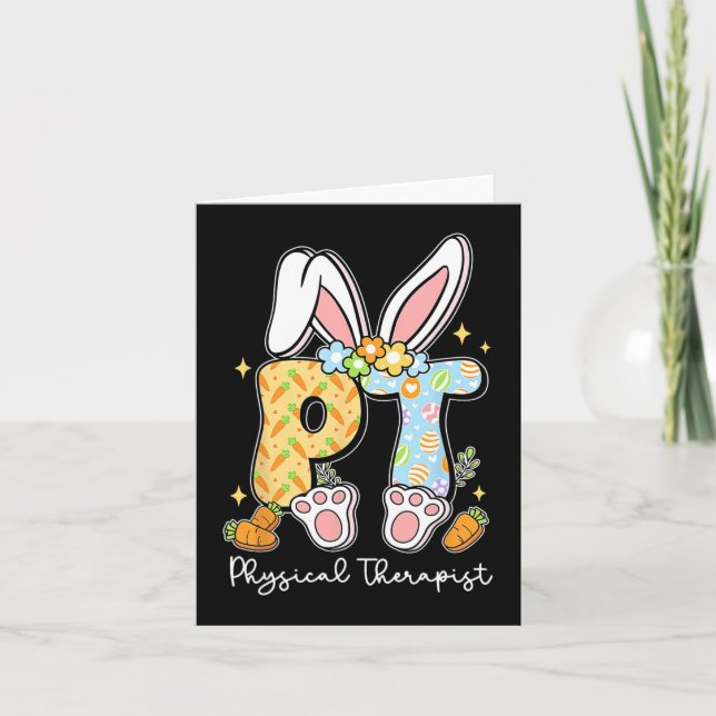 Physical Therapist Pt Physical Therapy Bunny Easte Card (Front)