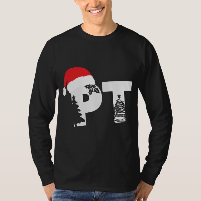 Physical Therapist PT Santa hat Christmas Physical T-Shirt (Front)