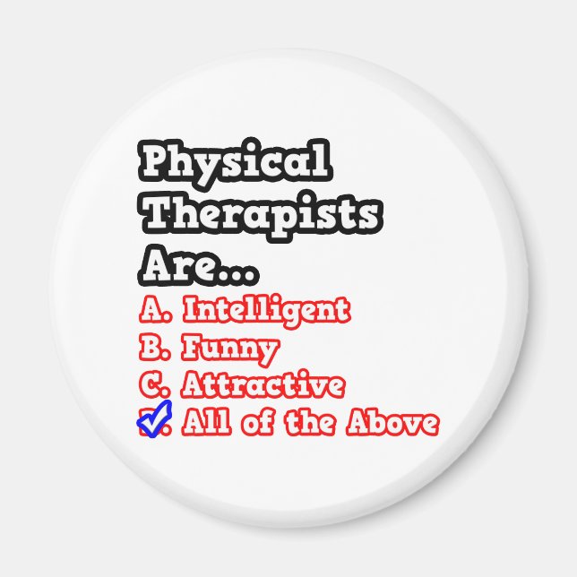 Physical Therapist Quiz...Joke Magnet (Front)