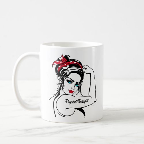 Physical Therapist Rosie The Riveter Pin Up Coffee Mug