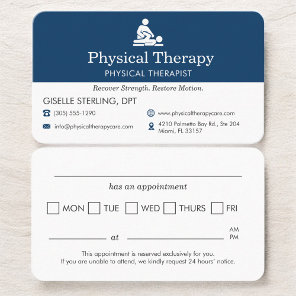 Physical Therapist Scheduling Reminder Business Card