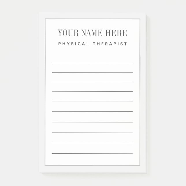 Physical Therapist Silver Border Notes (Front)