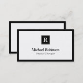 Physical Therapist - Simple Elegant Monogram Business Card (Front/Back)