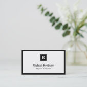 Physical Therapist - Simple Elegant Monogram Business Card (Standing Front)