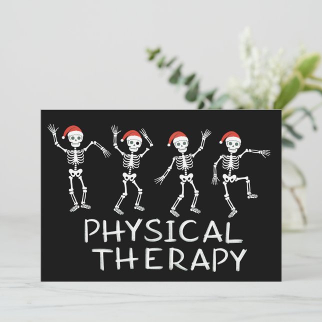 Physical Therapist Skeleton Christmas DPT Student  Holiday Card (Standing Front)