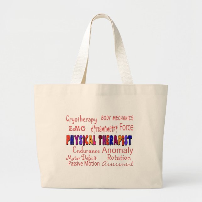 Physical Therapist Terminology Gifts Large Tote Bag (Front)