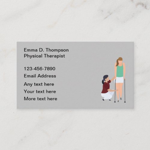 Physical Therapist Theme Medical Business Cards