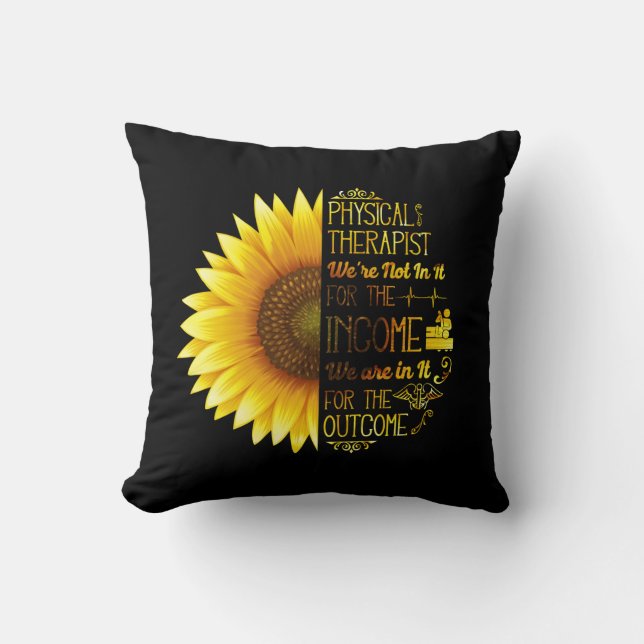 Physical Therapist Therapy Assistant Sunflower Throw Pillow (Front)