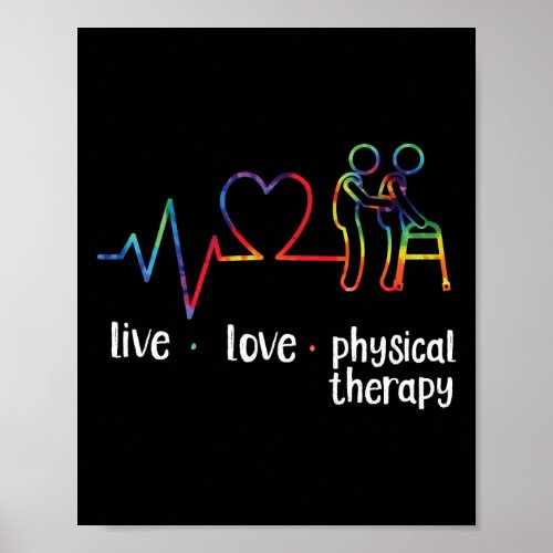 Physical Therapist Therapy Assistant Tie Dye Poster