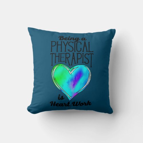 Physical Therapist Therapy Assistant Watercolor Throw Pillow