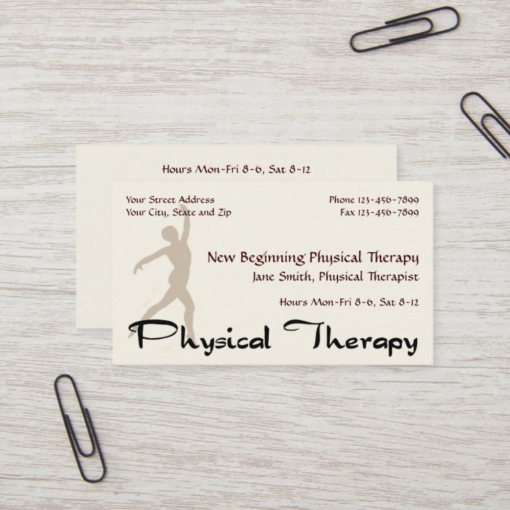 Physical Therapist Therapy Business Cards Zazzle