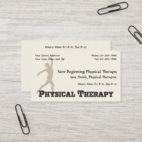 Physical Therapist Therapy Business Cards