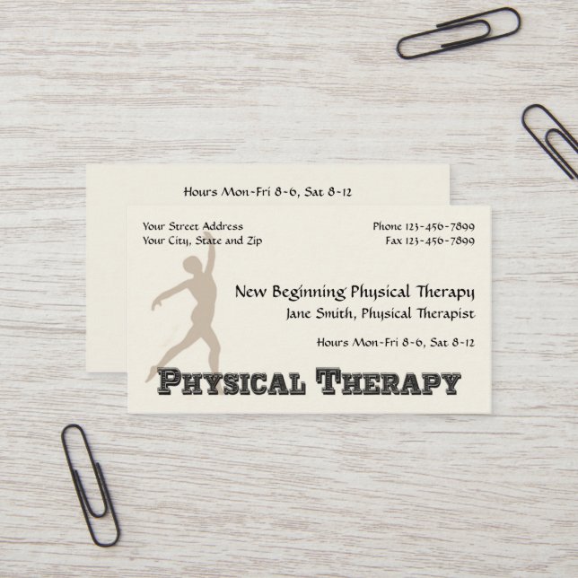 Physical Therapist Therapy Business Cards (Front/Back In Situ)