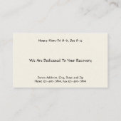 Physical Therapist Therapy Business Cards (Back)