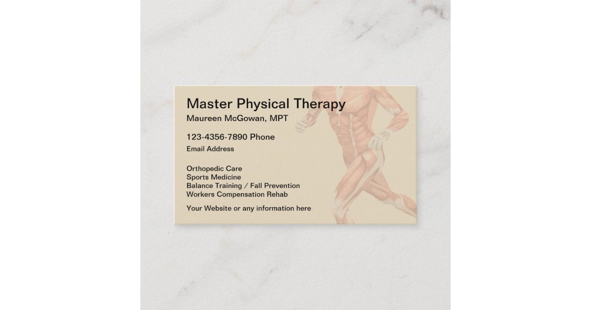 Physical Therapist Therapy Clinic Business Card Zazzle