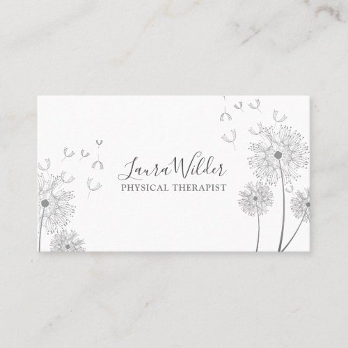 Physical Therapist Therapy Wind Blown Flowers Business Card