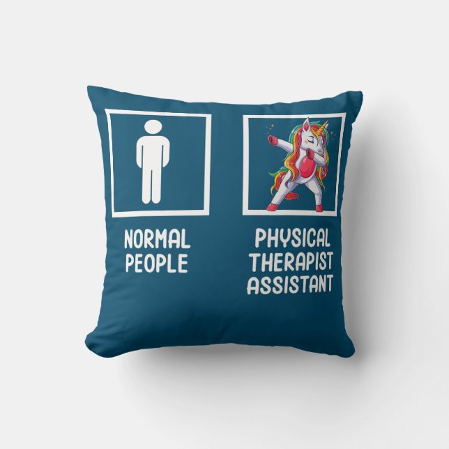 Physical Therapist Unicorn Funny Therapy Humor Throw Pillow (Front)